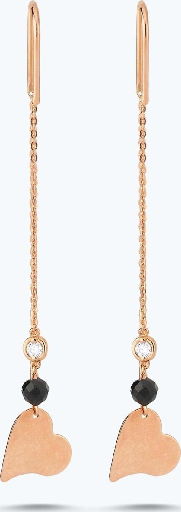 Pırlanta Spinel Taşlı Kalp Küpe - Image 1