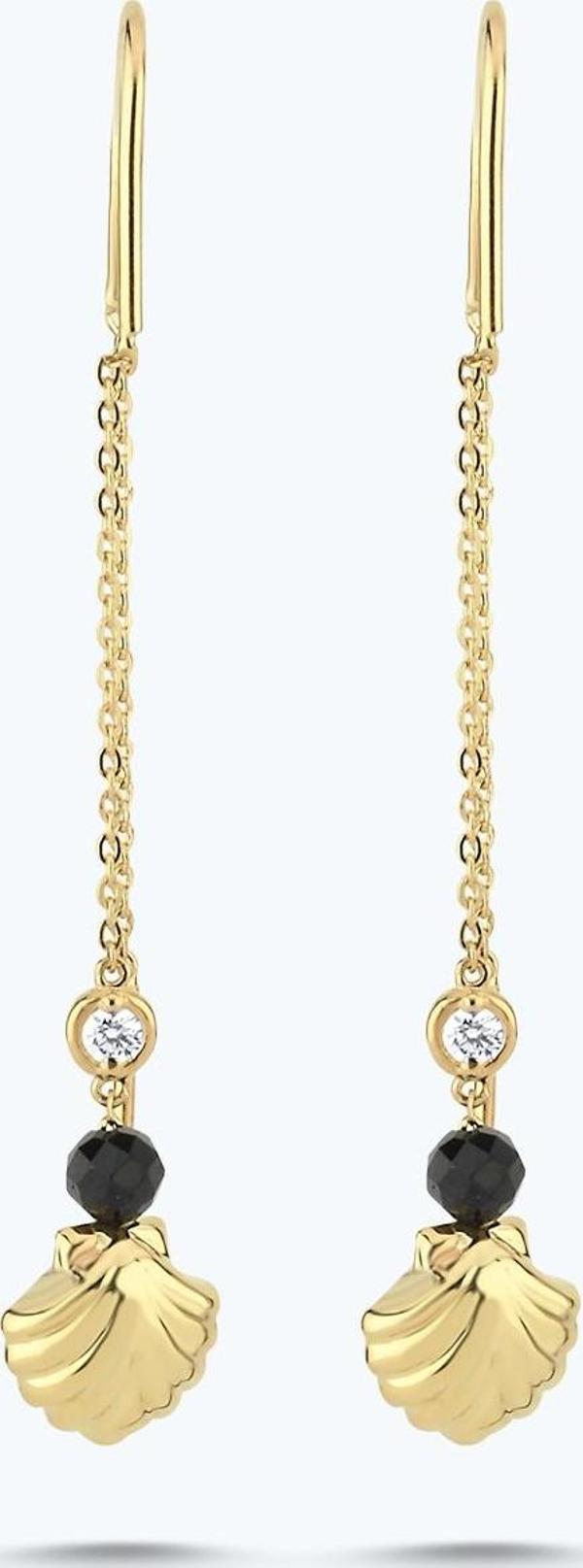 Pırlanta Spinel Taşlı İstiridye Küpe - Image 1