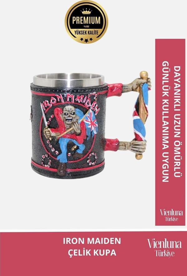 Deluxe Tasarım Dekoratif Estetik Armağan Sevgili Dost Paslanmaz Çelik Iron Maiden Kupa 12*15 cm - Image 1