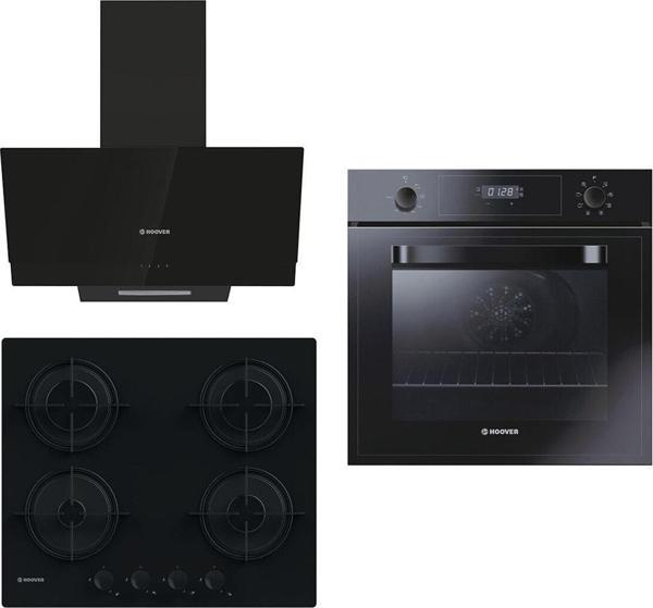 HOOVER 3LU SIYAH CAM ANKASTRE SET (HOT3051BI/E FIRIN-HVW6MBB SETUSTU OCAK/HDG6C2GBT KDAVLUMBAZ) - Image 1