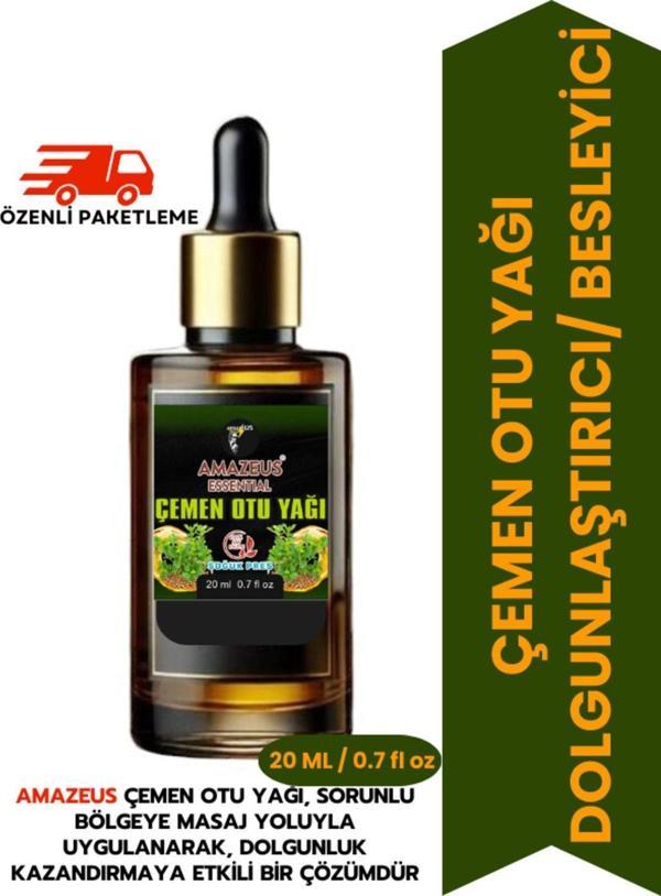 Amazeus Çemen Otu Yağı (%100 Saf Ve Doğal) Besleyici Etki 20 Ml / 0.7 Fl Oz - Image 1
