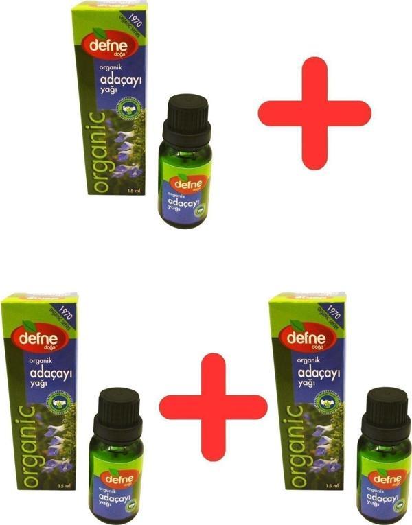 Defne Doğa Organik Adaçayı Yağı 15 Ml X 3 - Image 1