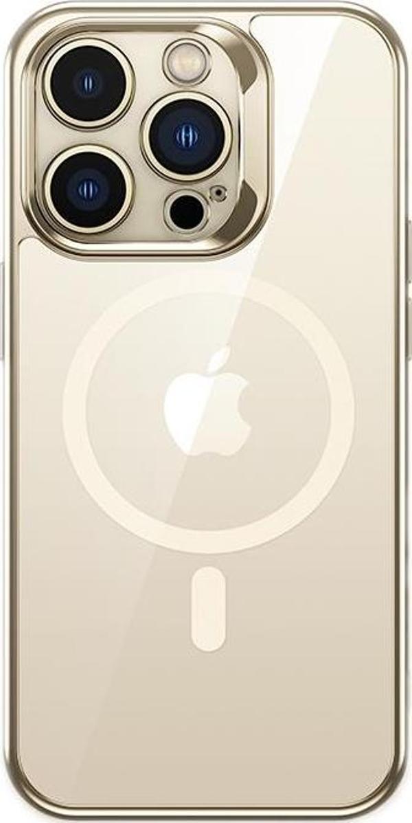 Benks iPhone 14 Pro Max Kılıf Magsafe Şarj Özellikli Premium Cam Arka Yüzey Electroplated Kapak - Image 1