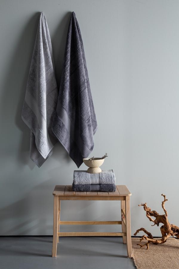 90x150 4LU HAVLU SETI LOTUS GRI-ANTRASIT - BANYO SETİ - Image 1