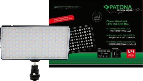 Patona 4290 Premium Led RGB Photo Video Light with 160 Adjustable RGB LEDs and 3 Scenes - Image 1