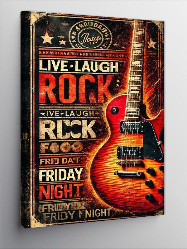 Kanvas Tablo Live Laugh Rock Afişi - Image 1