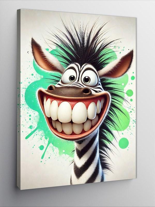 Kanvas Tablo Çılgın Gülümseyen Zebra - Image 1
