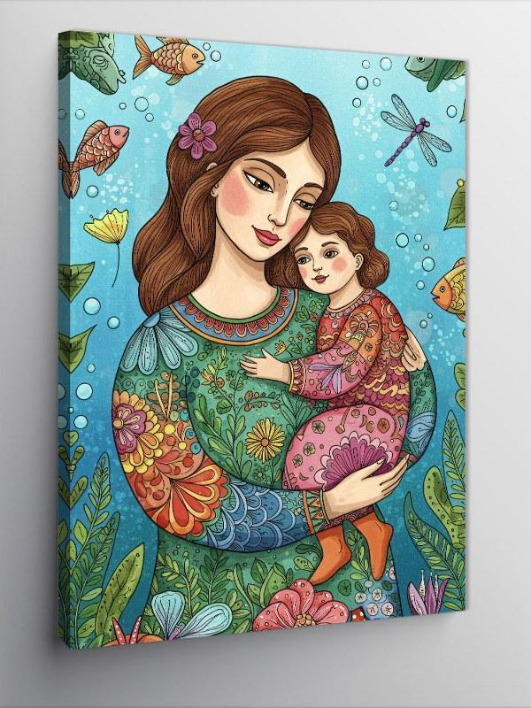 Kanvas Tablo Anne ve Kız Figürü - Image 1