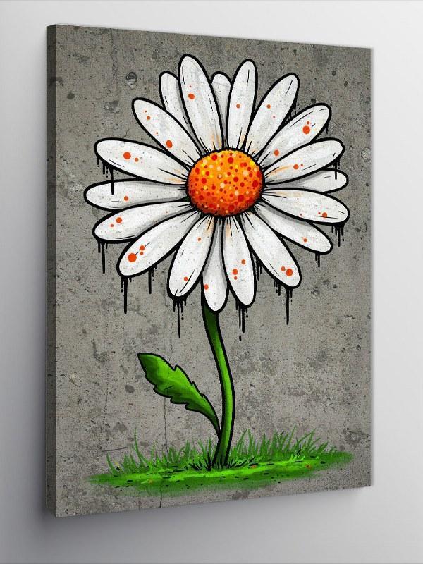 Kanvas Tablo Papatya Çiçeği Çizimi - Image 1