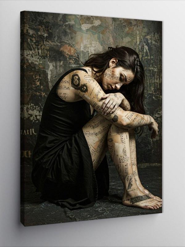 Kanvas Tablo Düşünen Kadın Portresi - Image 1