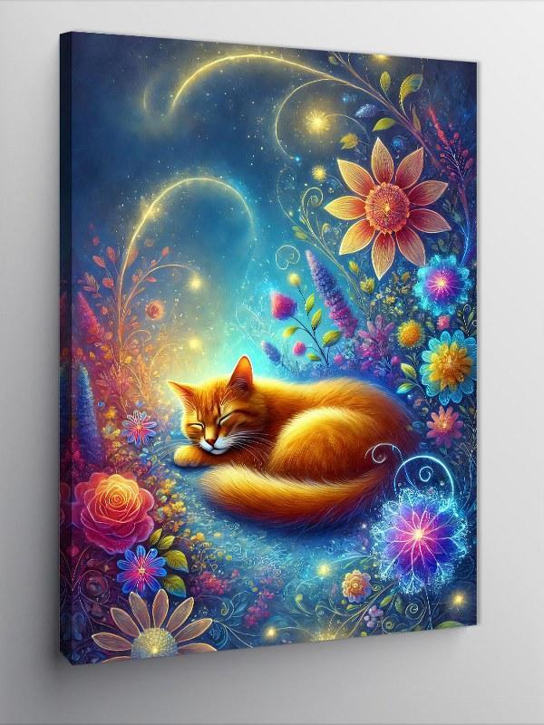 Kanvas Tablo Renkli Kedi Rüyası - Image 1