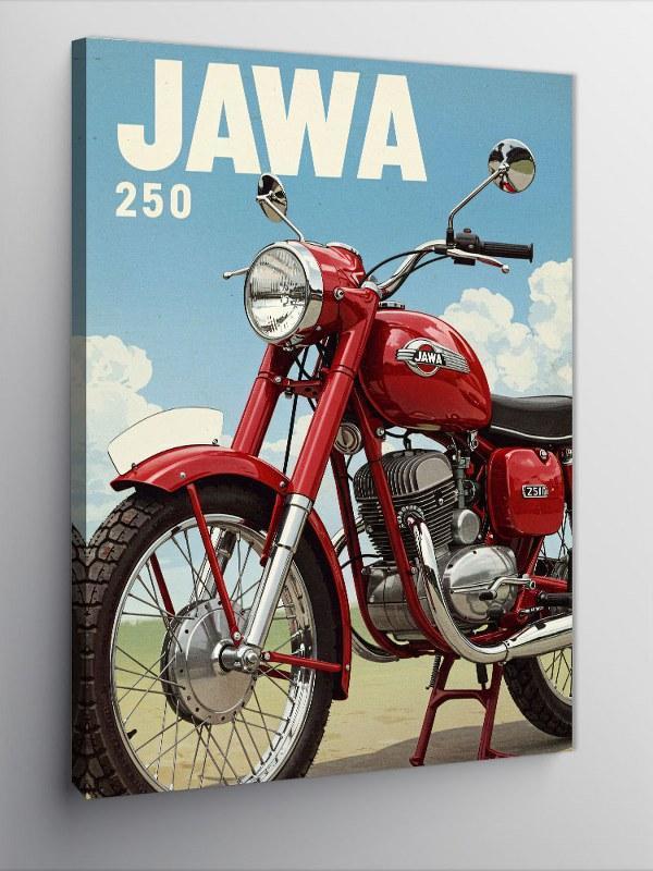 Kanvas Tablo Jawa Kırmızı Motosiklet - Image 1