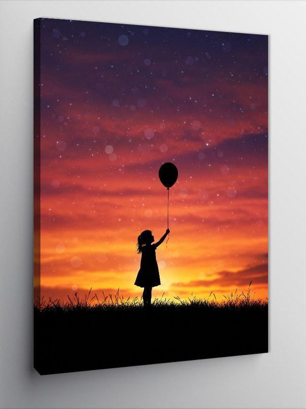 Kanvas Tablo Balonla Gün Batımı - Image 1