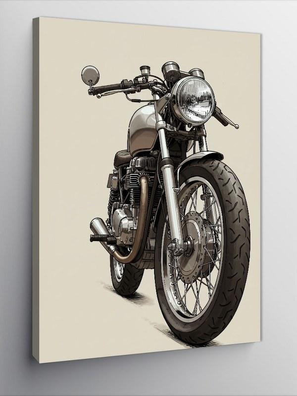 Kanvas Tablo Minimalist Motosiklet Deseni - Image 1