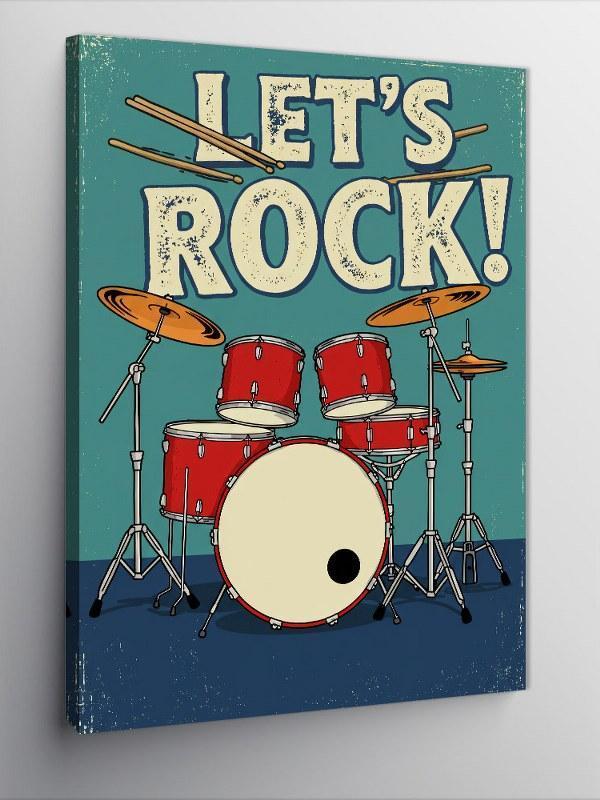 Kanvas Tablo "Let's Rock!" Davul Seti - Image 1
