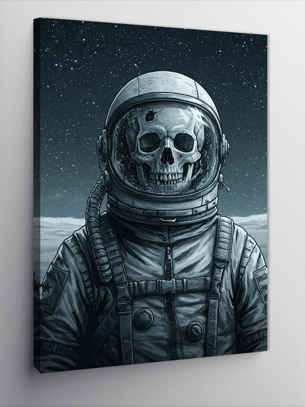 Kanvas Tablo Astronot ve Kafatası - Image 1