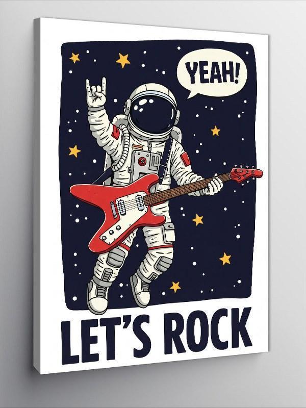 Kanvas Tablo Astronot Rock Gitarı - Image 1