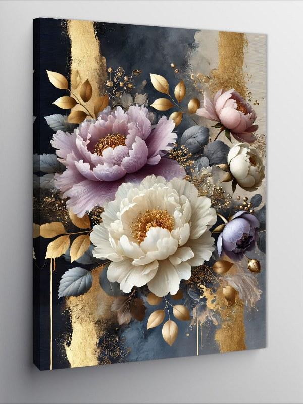 Kanvas Tablo Pastel Çiçekler ve Şıklık - Image 1