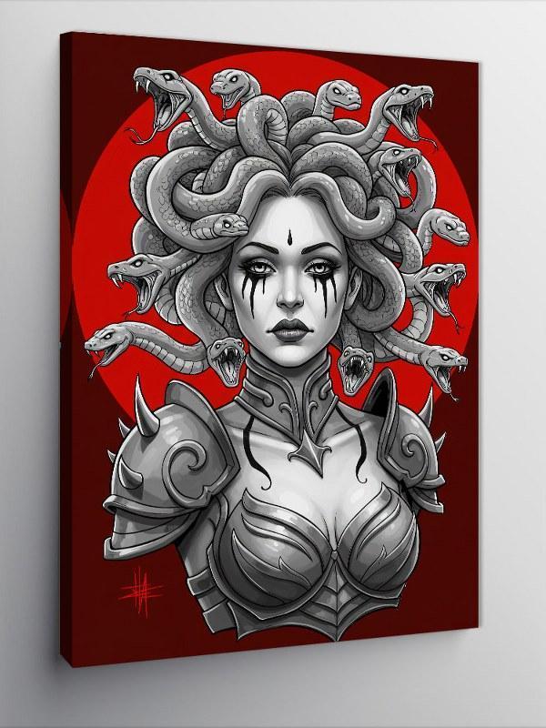 Kanvas Tablo Medusa ve Yılanlar Çizimi - Image 1