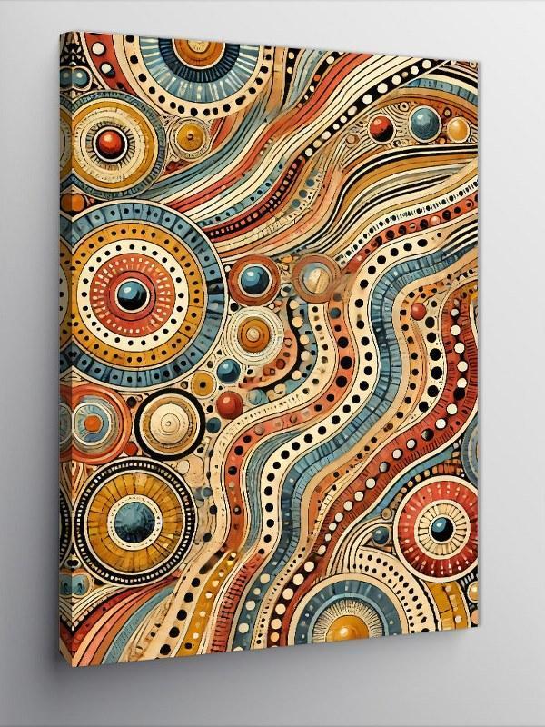 Kanvas Tablo Paisley Deseni ve Soyut Renkler - Image 1