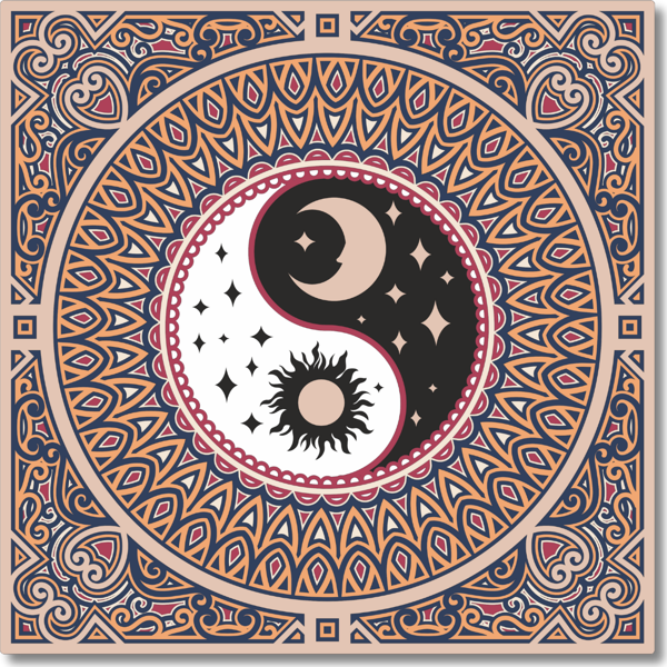 Dark Flamingo El Yapımı Üç Boyutlu Ahşap Yin Yang Duvar Sanatı - Image 1