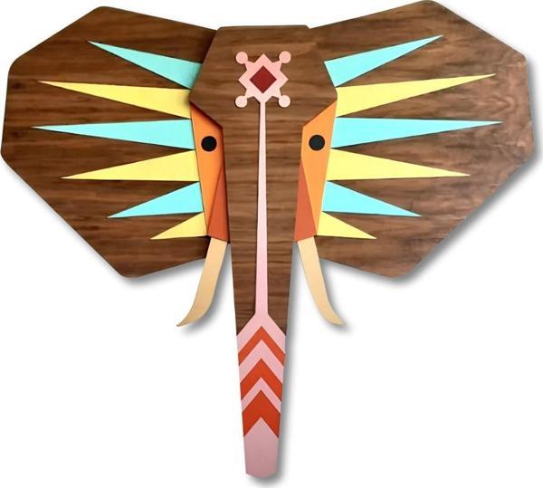 Dark Flamingo El Yapımı Üç Boyutlu Tribal Fil Ev, Ofis, Kafe Duvar Dekoru - Image 1