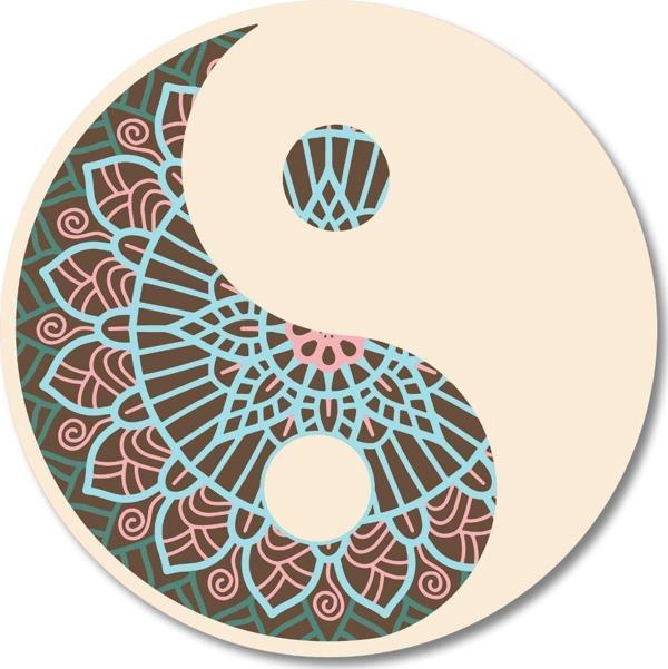 Dark Flamingo Üç Boyutlu Ahşap Mandala Yin Ve Yang Ev, Ofis, Kafe Duvar Dekoru - Image 1