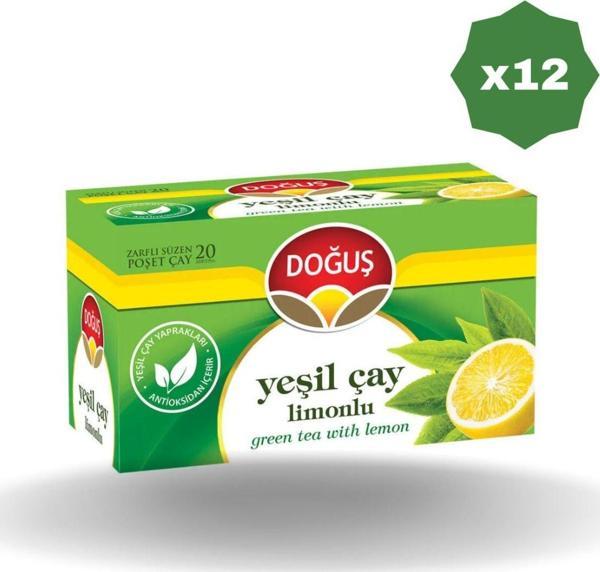 Doğuş Limonlu Yeşil Çay 20'Li - (12 Adet) - Image 1