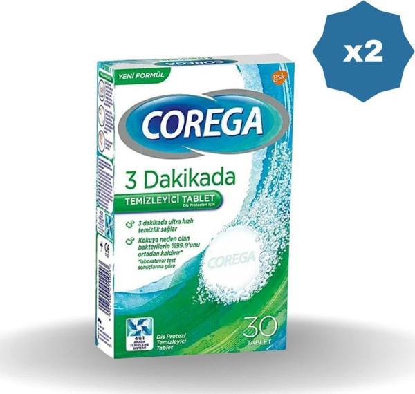 Corega Di̇Ş Protez Temi̇Zleyi̇Ci̇ 30'Lu Tablet - (2 Adet) - Image 1