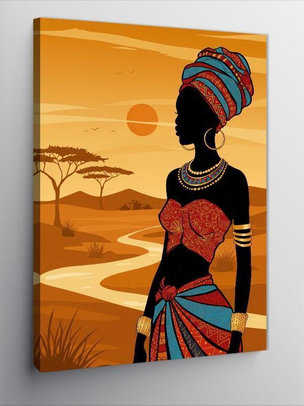 Kanvas Tablo Afrika Kadını Silueti - Image 1