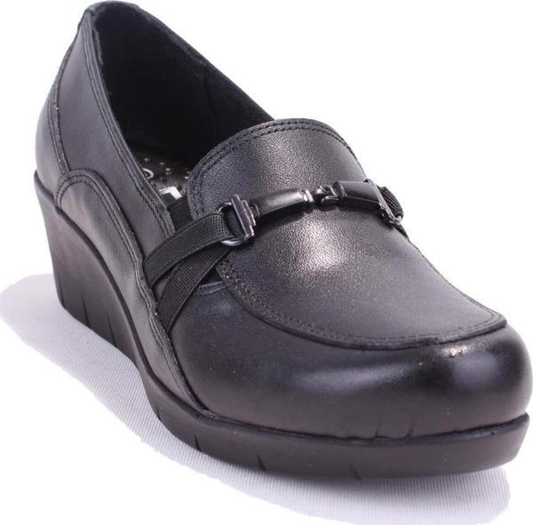 Dagoster DZA32-411 Siyah Ortopedik Günlük Deri Kadın Ayakkabı - Image 1