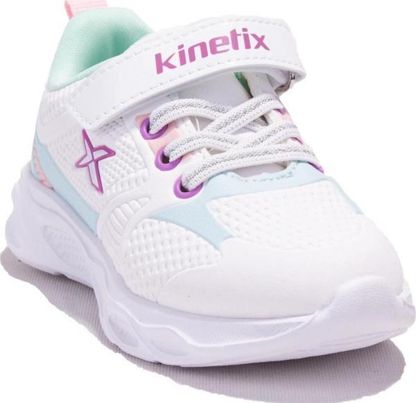 Kinetix Lıster Pu Beyaz Yeşil Ortopedik Günlük Kız Çocuk Spor Ayakkabı - Image 1