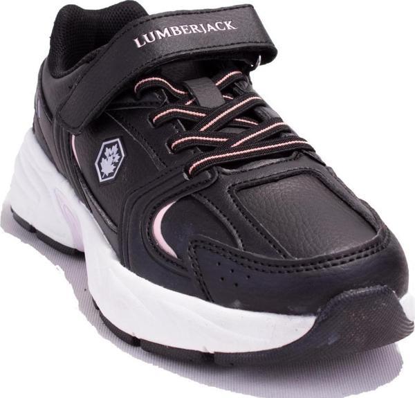 Lumberjack Pol Pu Siyah Pembe Ortopedik Günlük Kız Çocuk Spor Ayakkabı - Image 1