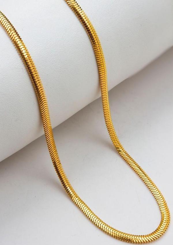 22 Ayar Altın 4 MM Balık Sırtı Zincir 55 CM LKZNC1100 - Image 1