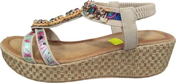 GUJA 24Y155 DOLGU TOPUK TAŞLI KADIN SANDALET - Image 1