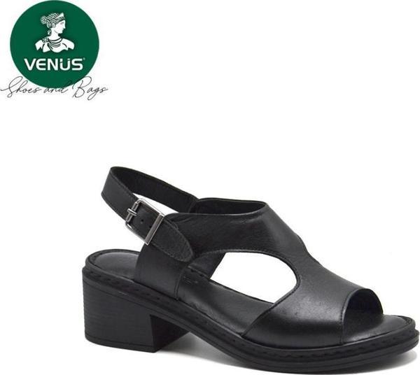 VENÜS 24340303Y KISA TOPUKLU KADIN DERİ SANDALET - Image 1