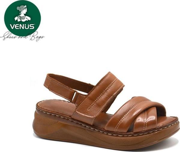 VENÜS 24340223Y KALIN TABAN ORTOPEDİK DERİ KADIN SANDALET - Image 1