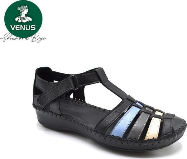 VENÜS 23033319Y YANI AÇIK KAFESLİ DERİ KADIN SANDALET - Image 1