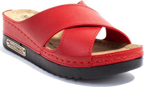 Dagoster DZA37-3029 Kırmızı Günlük Ortopedik Kadın Terlik - Image 1