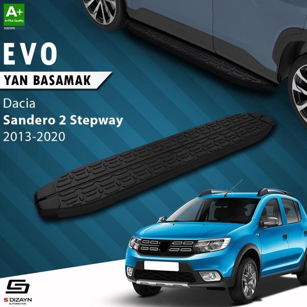 S-Dizayn Dacia Sandero 2 Stepway Evo Siyah Yan Basamak 173 Cm 2013-2020 A+ Kalite - Image 1