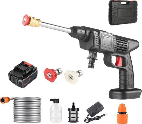 Valkyrie 300W Şarjlı Oto Yıkama Tabancası Yüksek Basınçlı Hazneli Sulama Püskürtme Yıkama Akülü Çantalı Tabanca 15.000mA - Image 1