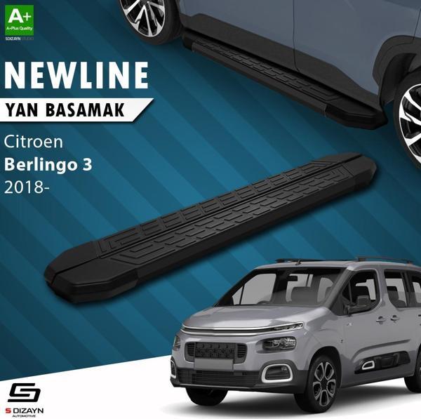 S-Dizayn Citroen Berlingo 3 Uzun Şase NewLine Siyah Yan Basamak 213 Cm 2018 Üzeri A+ Kalite - Image 1