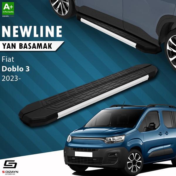 S-Dizayn Fiat Doblo 3 Uzun Şase NewLine Aluminyum Yan Basamak 213 Cm 2023 Üzeri A+ Kalite - Image 1