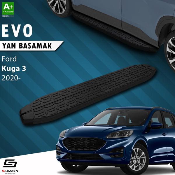 S-Dizayn Ford Kuga 3 Evo Siyah Yan Basamak 183 Cm 2020 Üzeri A+ Kalite - Image 1