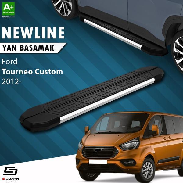 S-Dizayn Ford Tourneo Custom Kısa Şase NewLine Krom Yan Basamak 203 Cm 2012-2023 A+ Kalite - Image 1