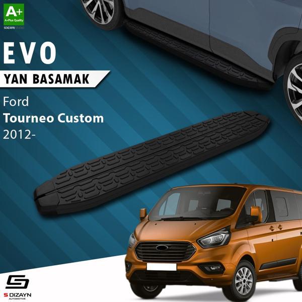 S-Dizayn Ford Tourneo Custom Uzun Şase Evo Siyah Yan Basamak 243 Cm 2012-2023 A+ Kalite - Image 1