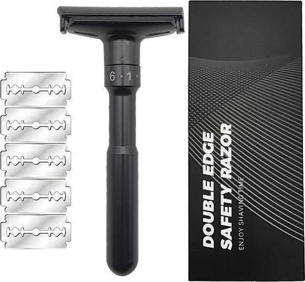 Valkyrie Metal Ayarlanabilir Manuel Geleneksel Tıraş Aleti Makinası 5 Jilet 6 Kademe Siyah - Image 1