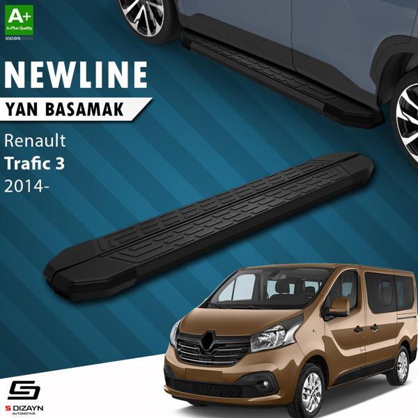 S-Dizayn Renault Trafic 3 Uzun Şase NewLine Siyah Yan Basamak 263 Cm 2014-2020 A+ Kalite - Image 1