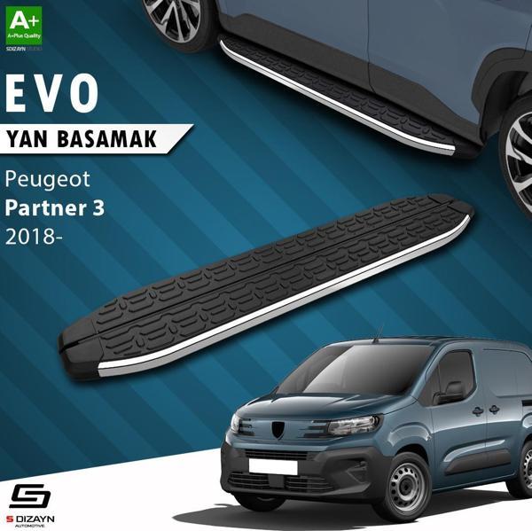 S-Dizayn Peugeot Partner 3 Uzun Şase Evo Krom Yan Basamak 213 Cm 2018 Üzeri A+ Kalite - Image 1
