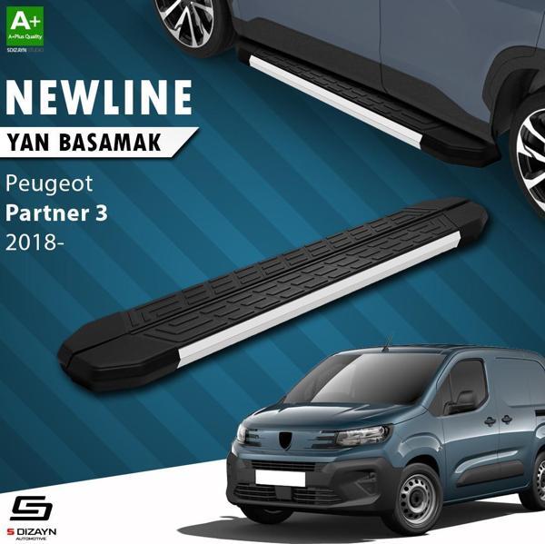 S-Dizayn Peugeot Partner 3 Uzun Şase NewLine Aluminyum Yan Basamak 213 Cm 2018 Üzeri A+ Kalite - Image 1